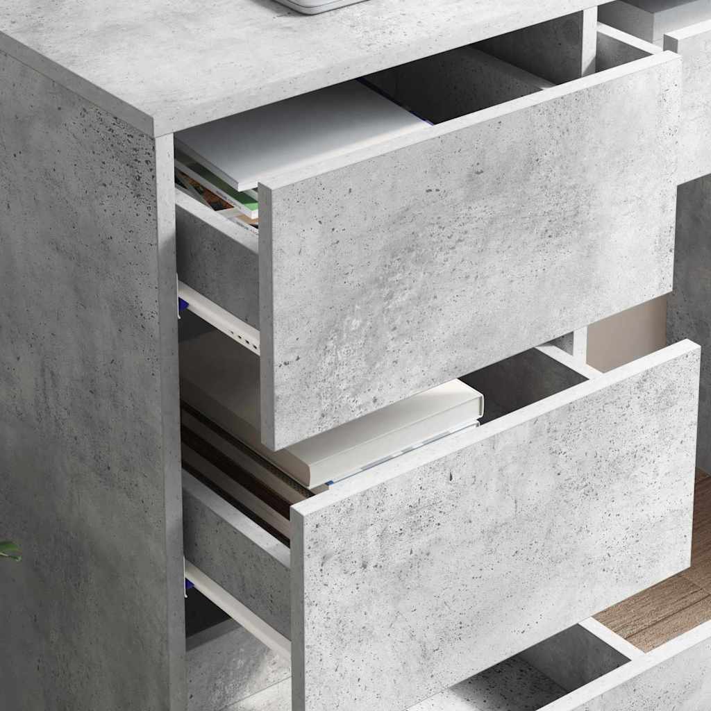 vidaXL Biurko Betonowy szary 90 x 37.5 x 75 cm Materiał drewnopochodny