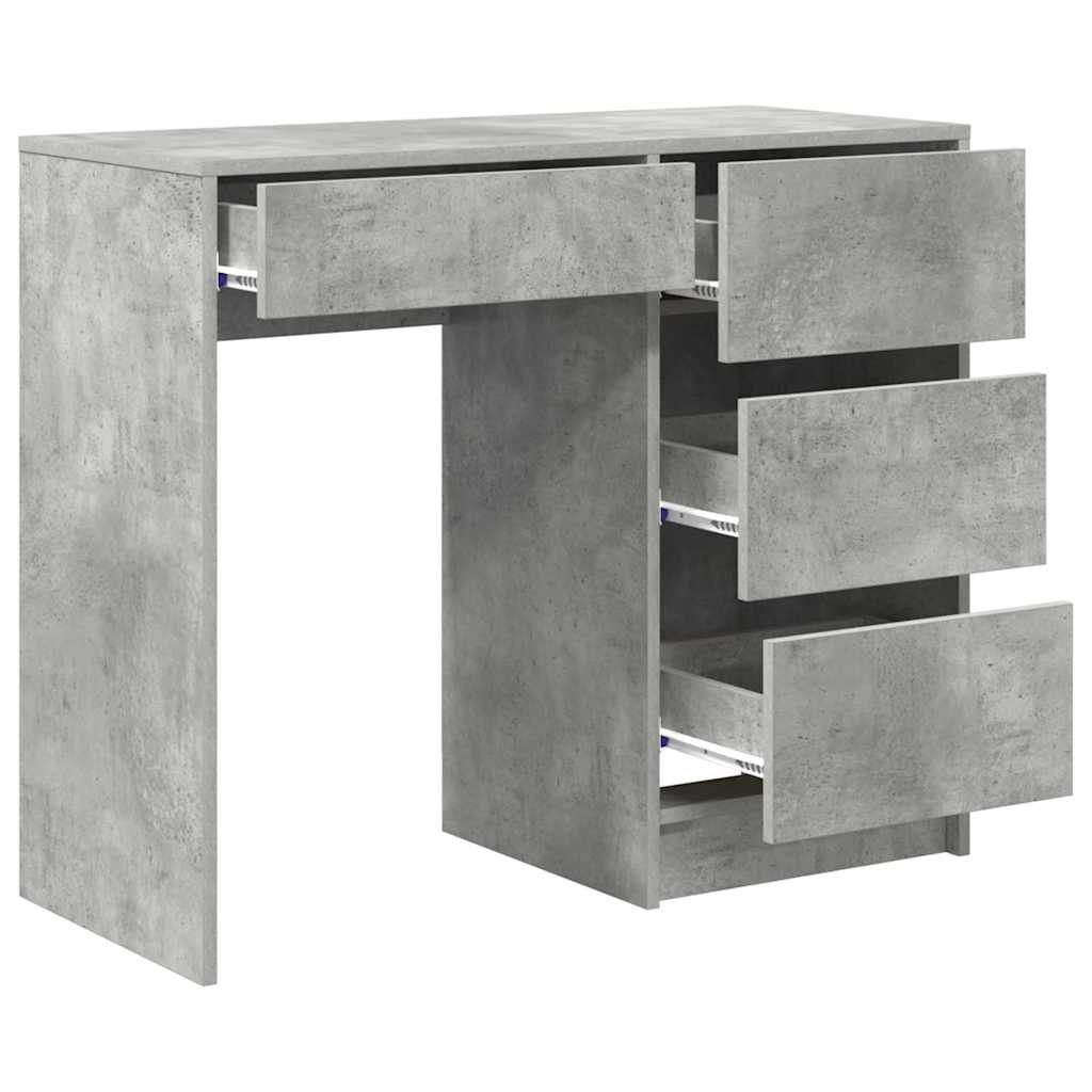 vidaXL Biurko Betonowy szary 90 x 37.5 x 75 cm Materiał drewnopochodny