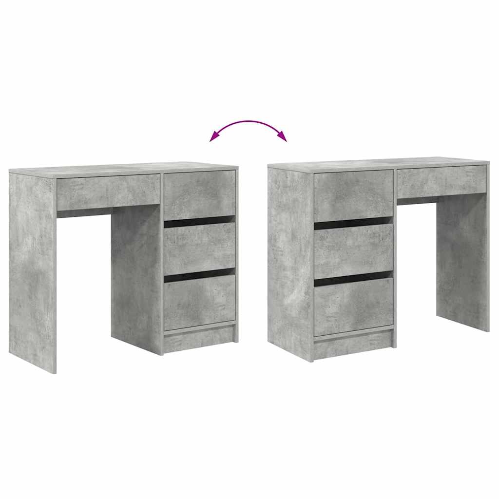 vidaXL Biurko Betonowy szary 90 x 37.5 x 75 cm Materiał drewnopochodny