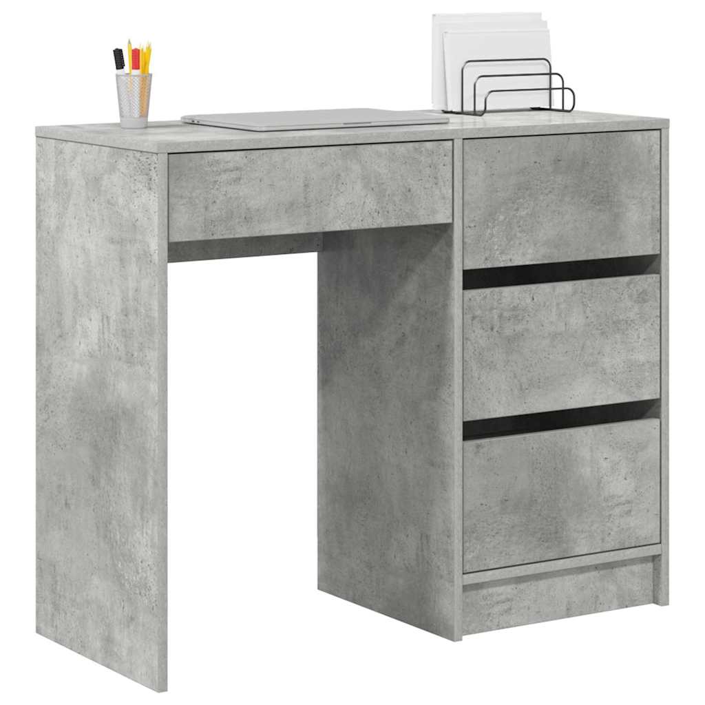 vidaXL Biurko Betonowy szary 90 x 37.5 x 75 cm Materiał drewnopochodny