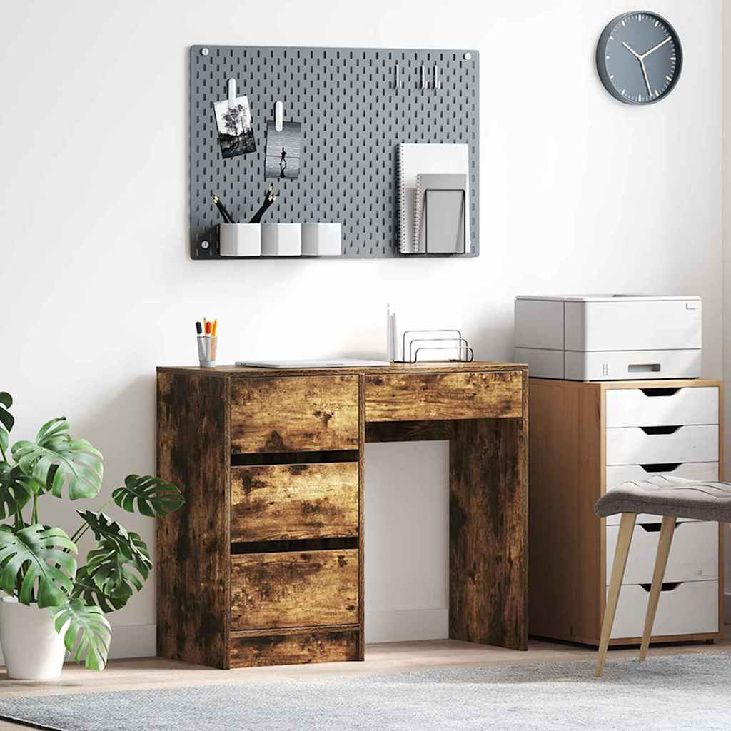 vidaXL Biurko Dąb wędzony 90 x 37.5 x 75 cm Materiał drewnopochodny