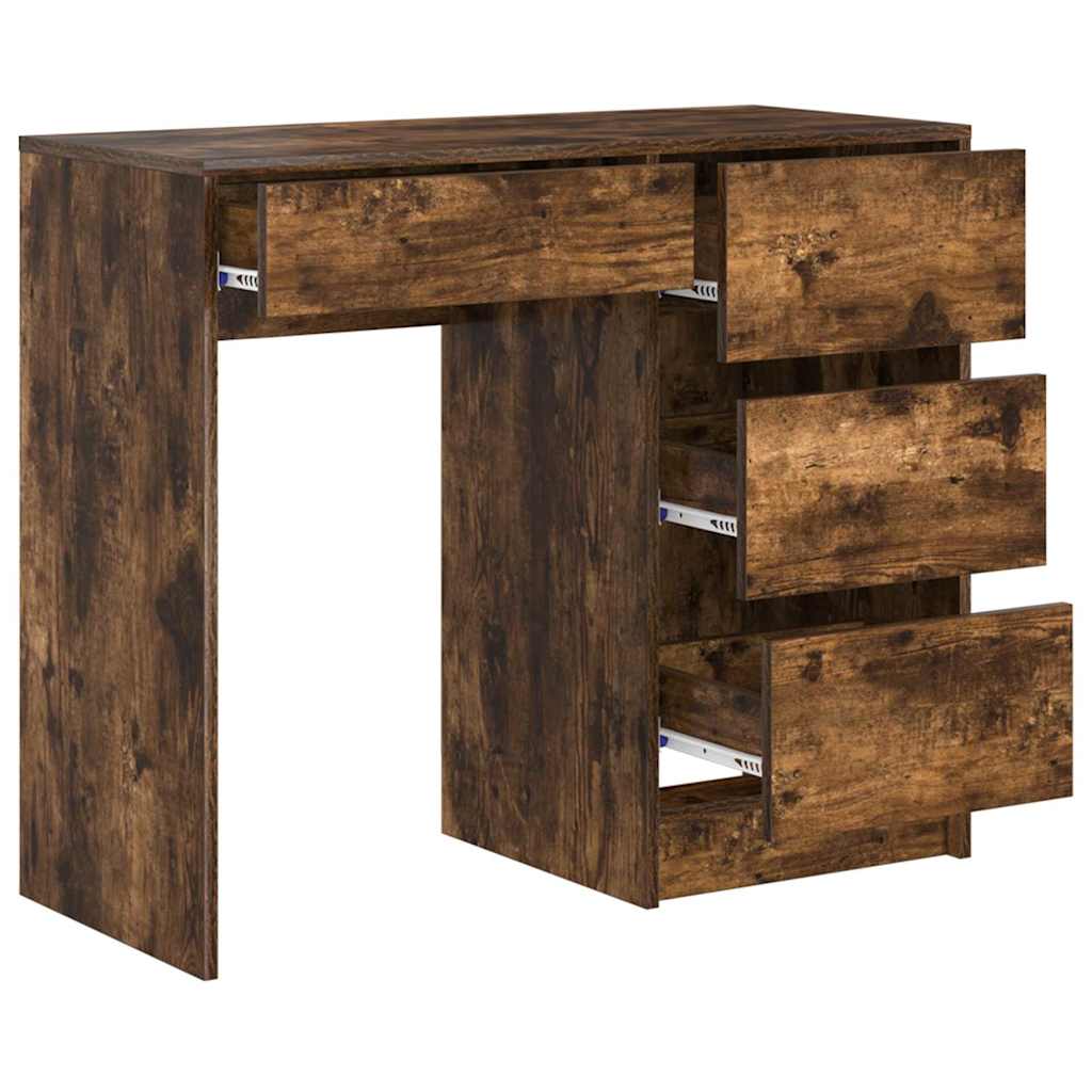 vidaXL Biurko Dąb wędzony 90 x 37.5 x 75 cm Materiał drewnopochodny