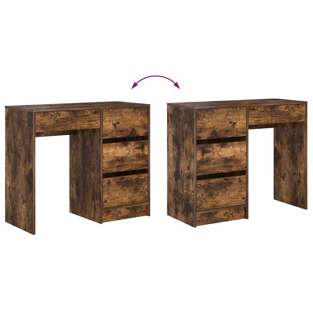 vidaXL Biurko Dąb wędzony 90 x 37.5 x 75 cm Materiał drewnopochodny