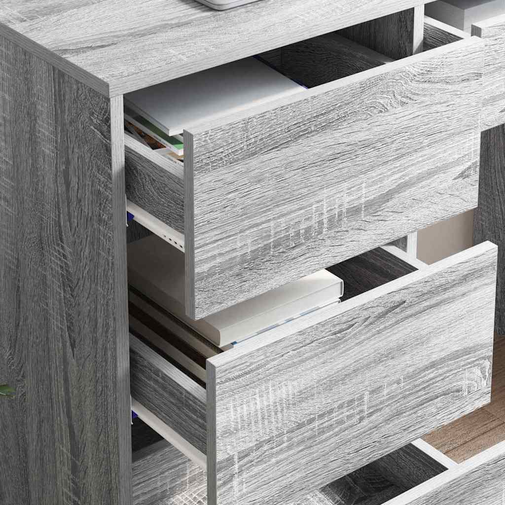 vidaXL Biurko Szary Sonoma 90 x 37.5 x 75 cm Materiał drewnopochodny
