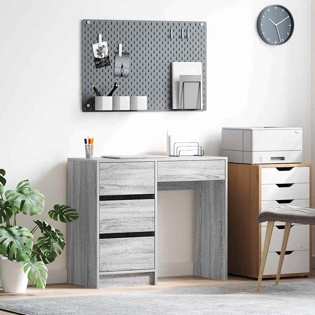 vidaXL Biurko Szary Sonoma 90 x 37.5 x 75 cm Materiał drewnopochodny