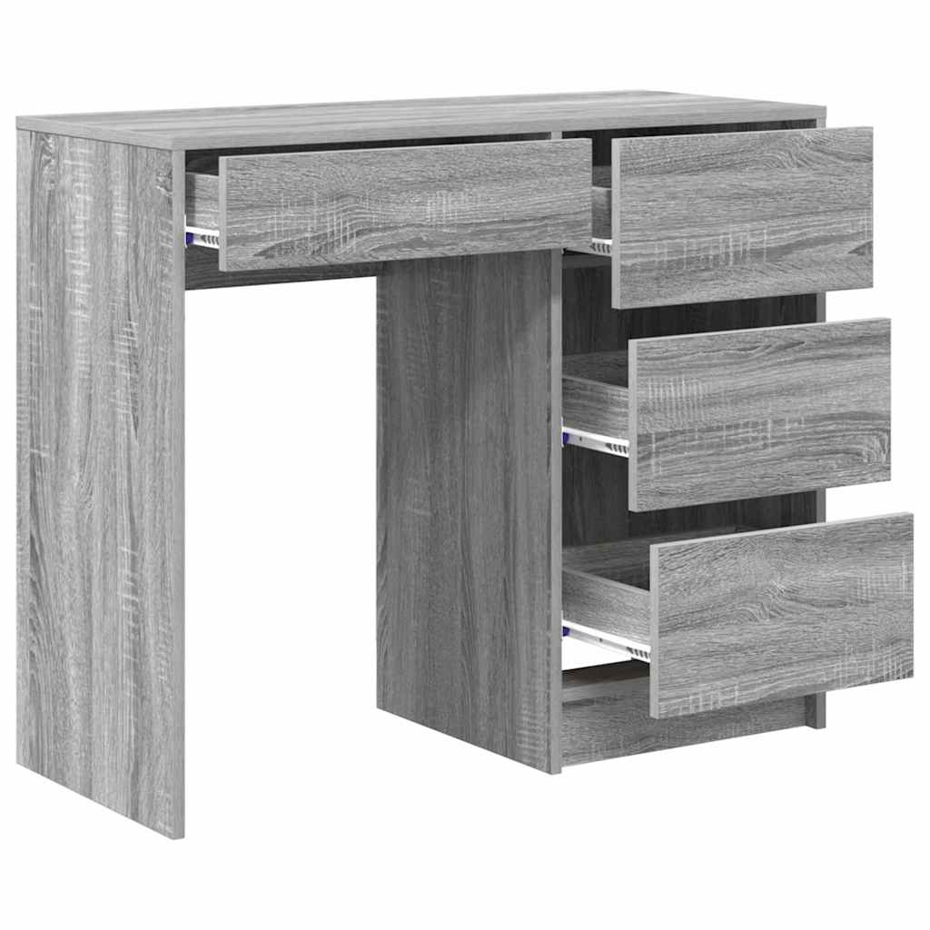 vidaXL Biurko Szary Sonoma 90 x 37.5 x 75 cm Materiał drewnopochodny