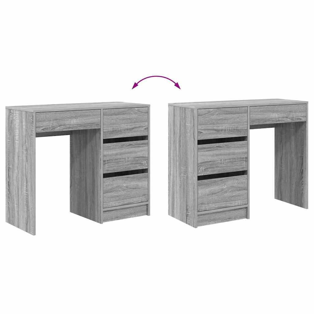 vidaXL Biurko Szary Sonoma 90 x 37.5 x 75 cm Materiał drewnopochodny