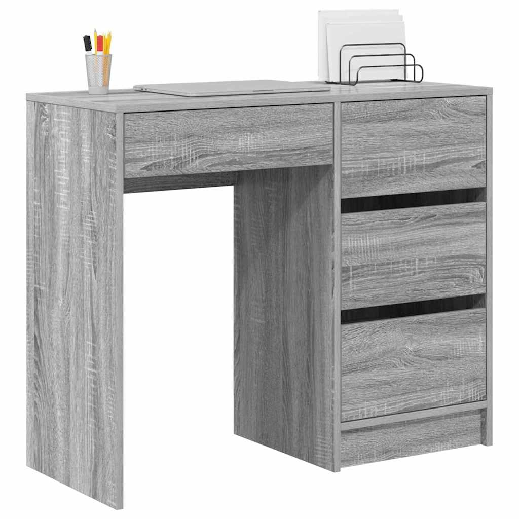 vidaXL Biurko Szary Sonoma 90 x 37.5 x 75 cm Materiał drewnopochodny