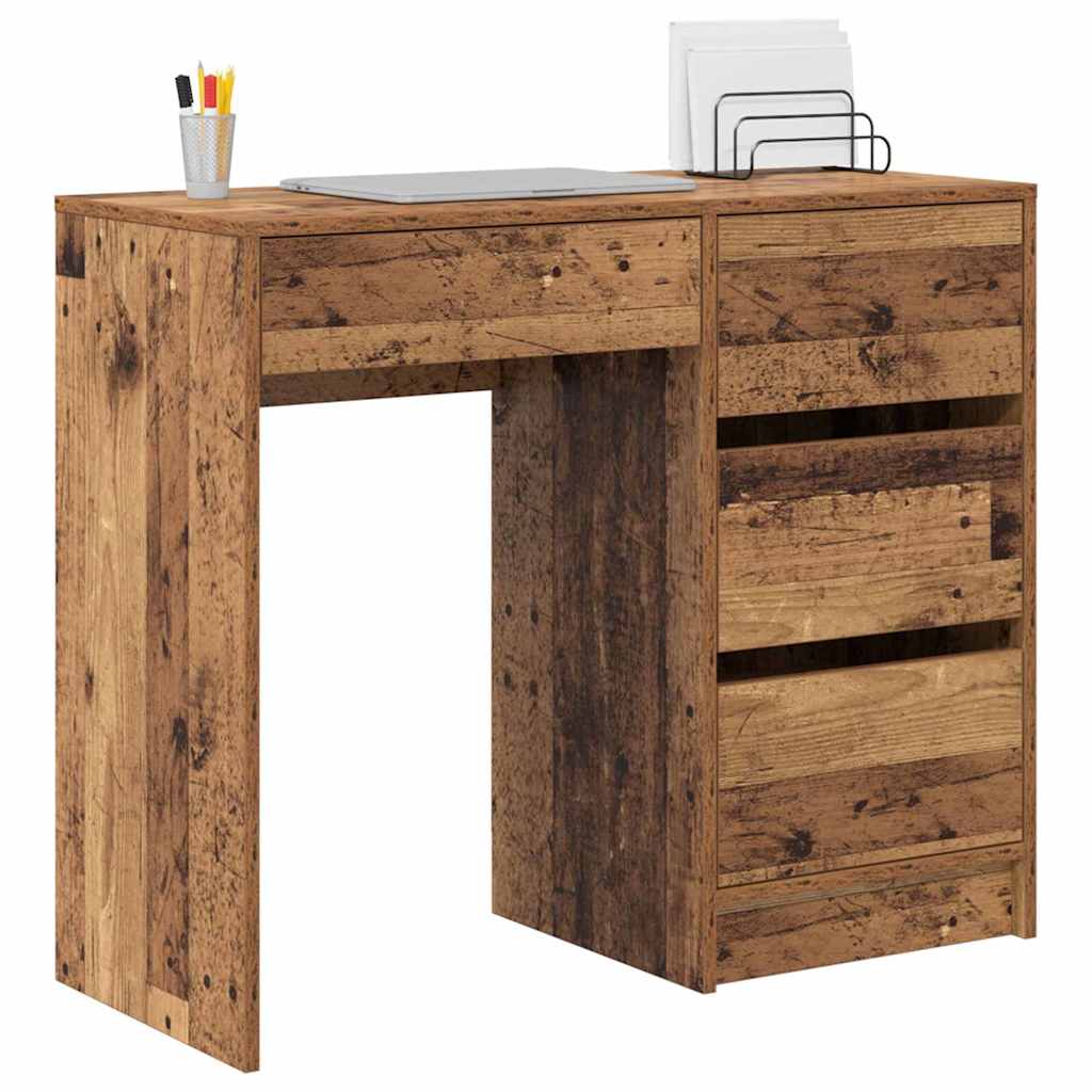 vidaXL Biurko Stare drewno 90 x 37.5 x 75 cm Materiał drewnopochodny