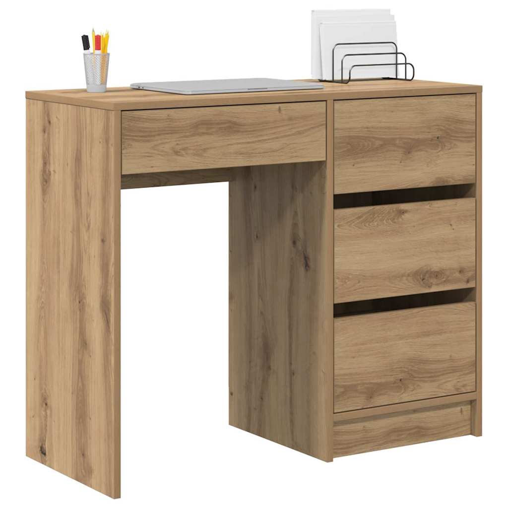 vidaXL Biurko z szufladą Dąb rzemieślniczy 90 x 37.5 x 75 cm