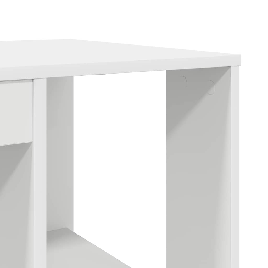 vidaXL Biurko z półką Biały 130 x 50,5 x 75 cm Materiał drewnopochodny