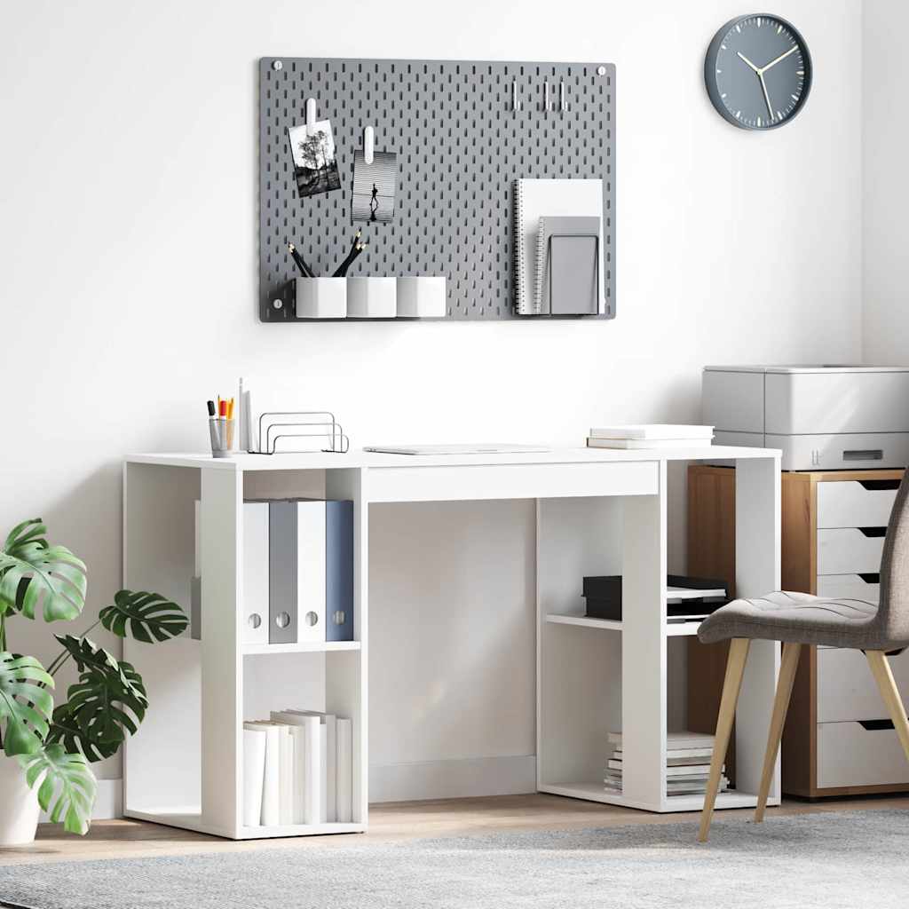 vidaXL Biurko z półką Biały 130 x 50,5 x 75 cm Materiał drewnopochodny