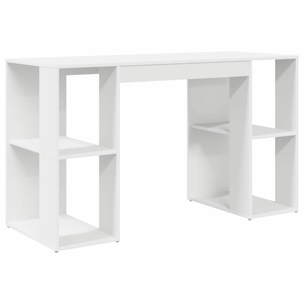 vidaXL Biurko z półką Biały 130 x 50,5 x 75 cm Materiał drewnopochodny