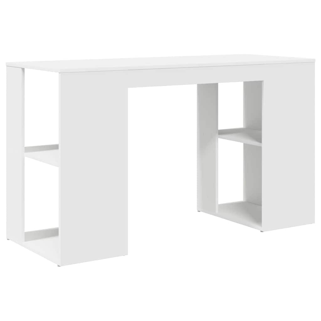 vidaXL Biurko z półką Biały 130 x 50,5 x 75 cm Materiał drewnopochodny