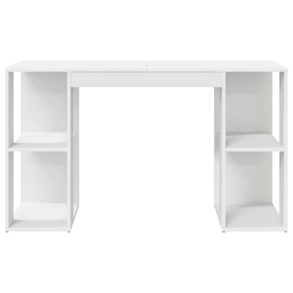 vidaXL Biurko z półką Biały 130 x 50,5 x 75 cm Materiał drewnopochodny
