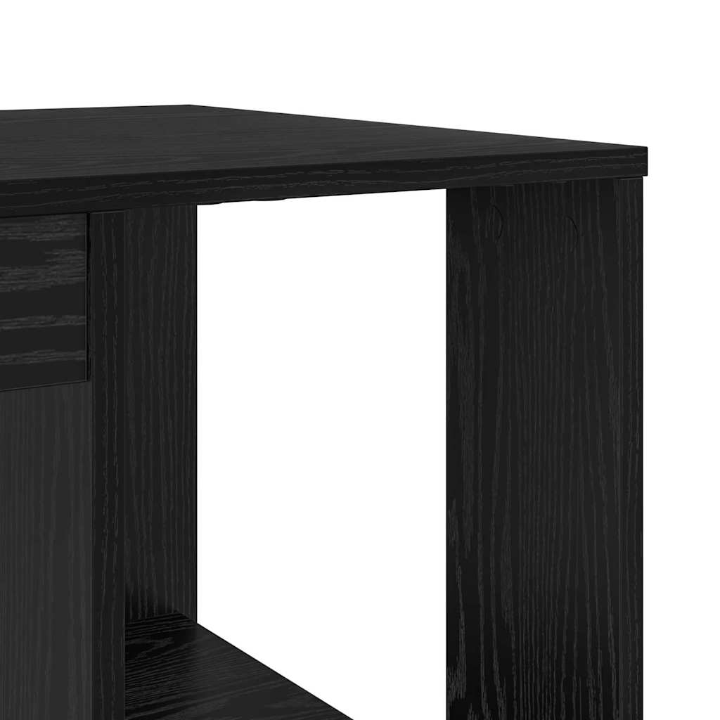 vidaXL Biurko Czarny Dąb 130 x 50,5 x 75 cm Materiał drewnopochodny