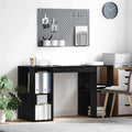 vidaXL Biurko Czarny Dąb 130 x 50,5 x 75 cm Materiał drewnopochodny