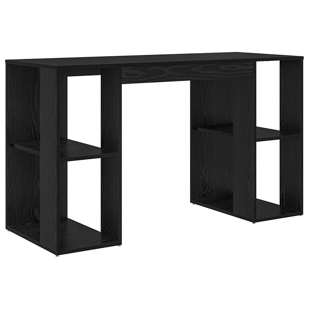 vidaXL Biurko Czarny Dąb 130 x 50,5 x 75 cm Materiał drewnopochodny