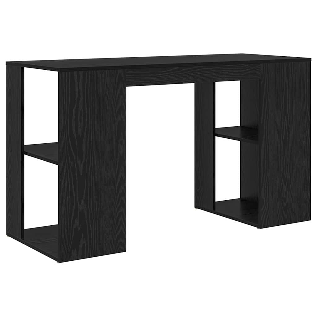 vidaXL Biurko Czarny Dąb 130 x 50,5 x 75 cm Materiał drewnopochodny