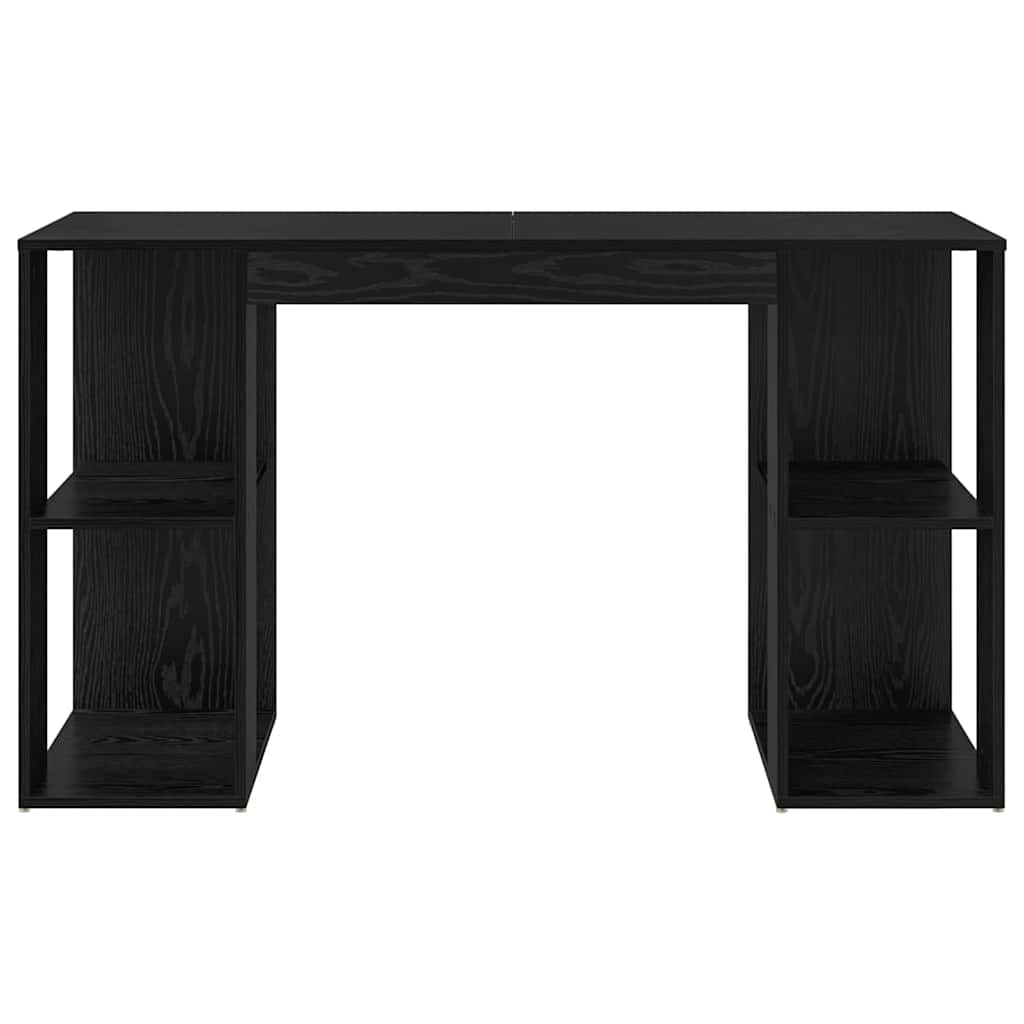 vidaXL Biurko Czarny Dąb 130 x 50,5 x 75 cm Materiał drewnopochodny