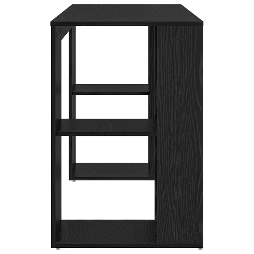 vidaXL Biurko Czarny Dąb 130 x 50,5 x 75 cm Materiał drewnopochodny