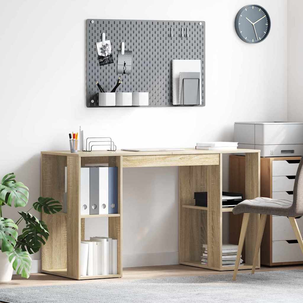 vidaXL Biurko Dąb Sonoma 130 x 50,5 x 75 cm Materiał drewnopochodny