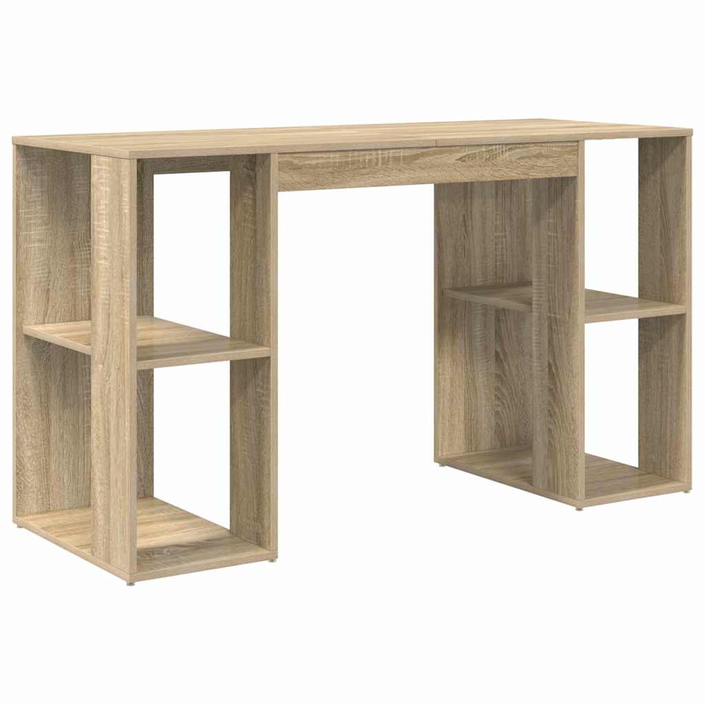vidaXL Biurko Dąb Sonoma 130 x 50,5 x 75 cm Materiał drewnopochodny