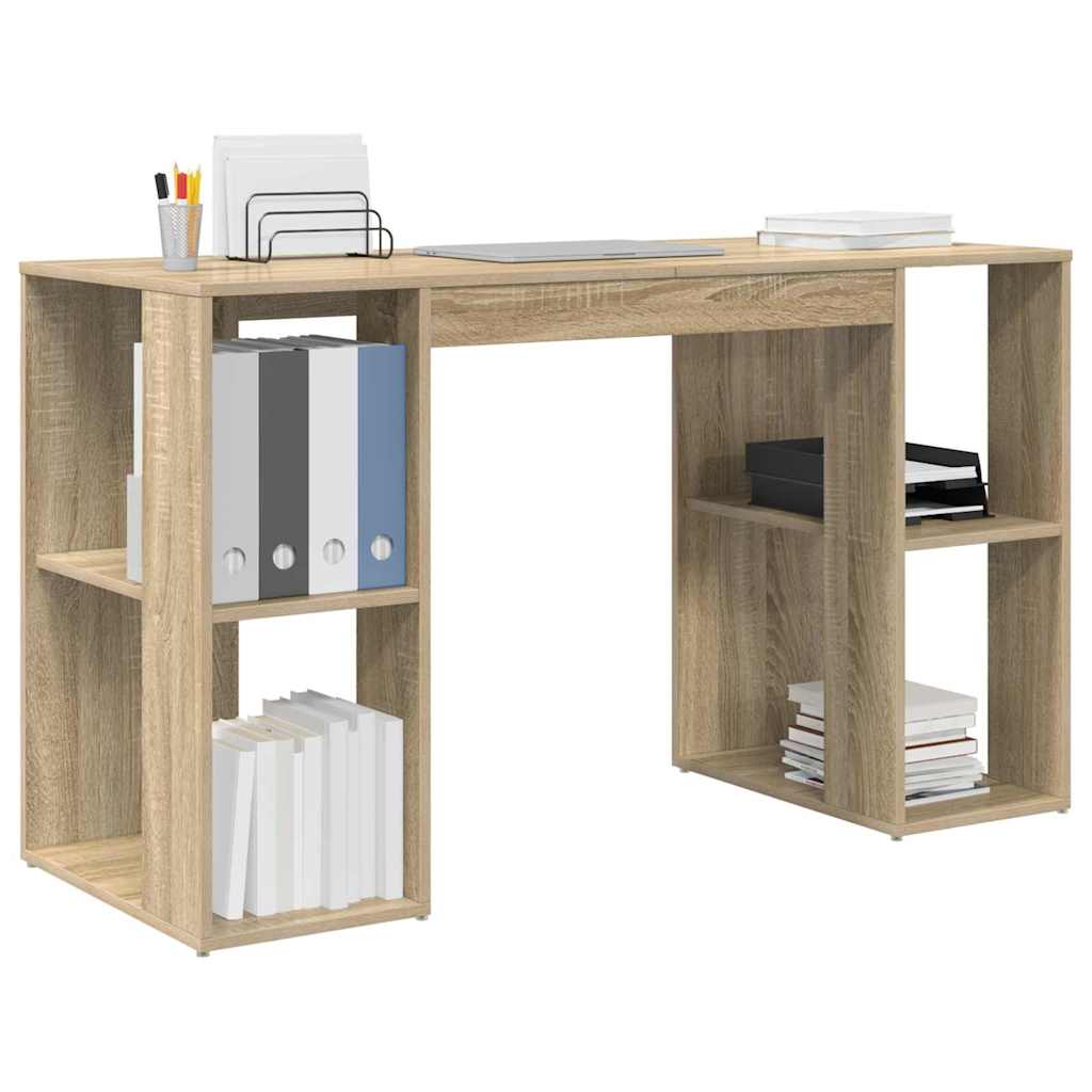 vidaXL Biurko Dąb Sonoma 130 x 50,5 x 75 cm Materiał drewnopochodny