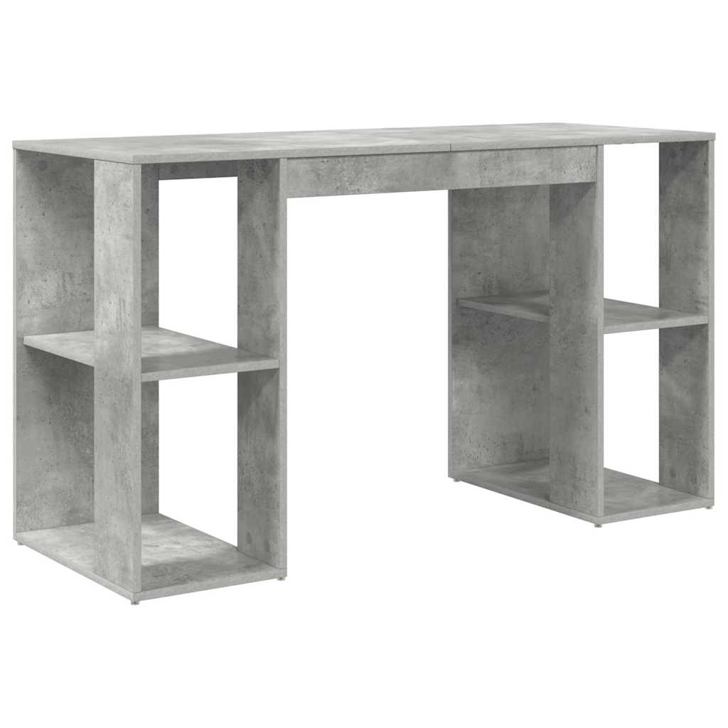 vidaXL Biurko z półką Betonowy szary 130 x 50,5 x 75 cm