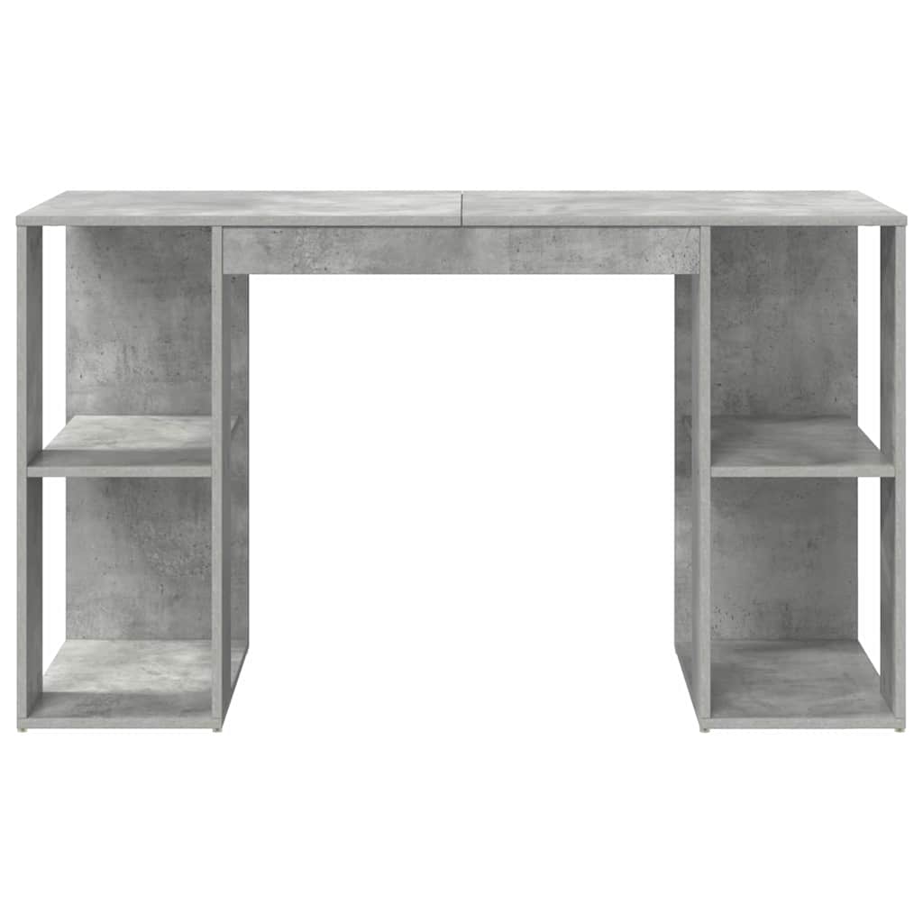 vidaXL Biurko z półką Betonowy szary 130 x 50,5 x 75 cm