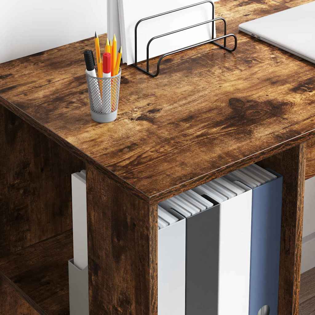 vidaXL Biurko Dąb wędzony 130 x 50,5 x 75 cm Materiał drewnopochodny