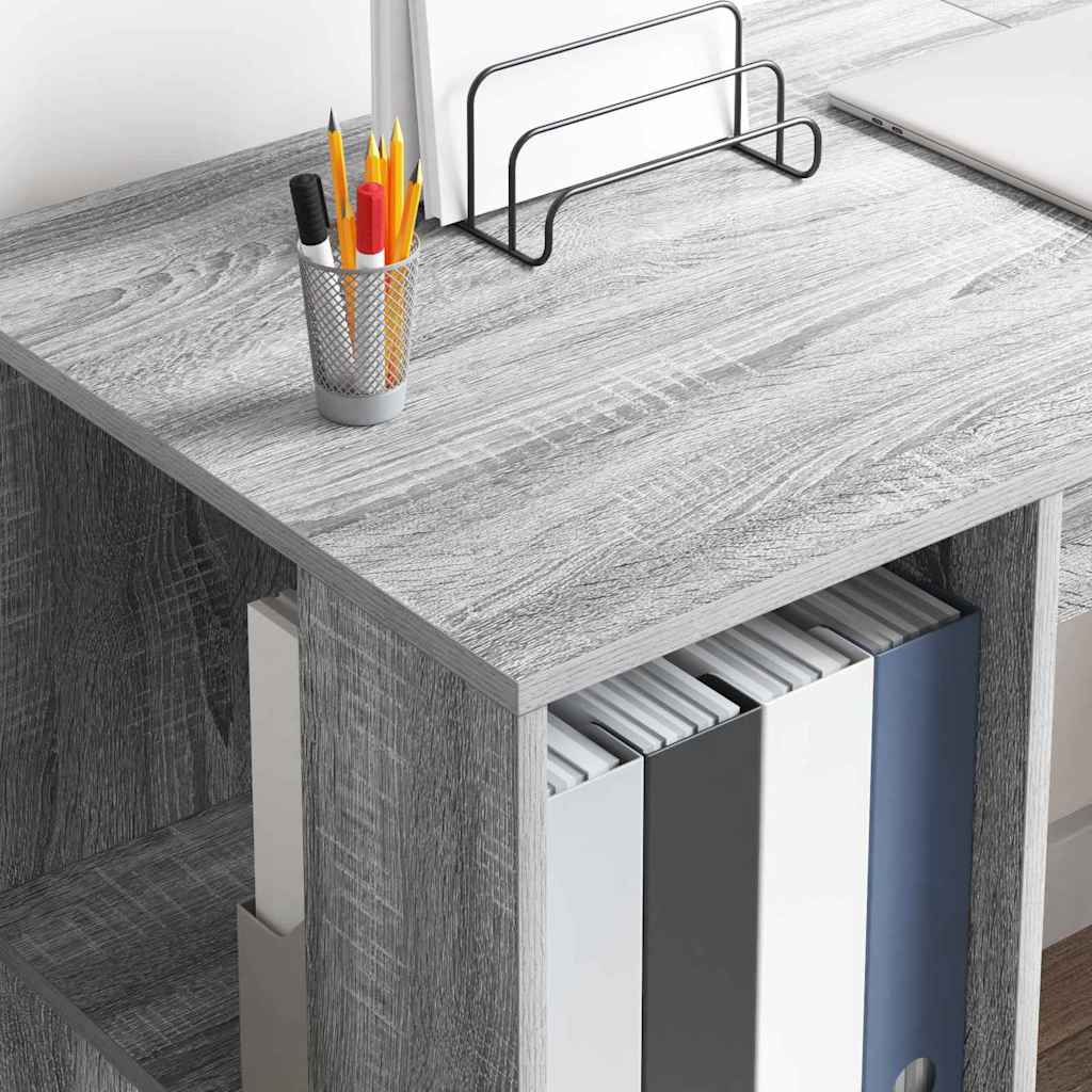 vidaXL Biurko Szary Sonoma 130 x 50,5 x 75 cm Materiał drewnopochodny