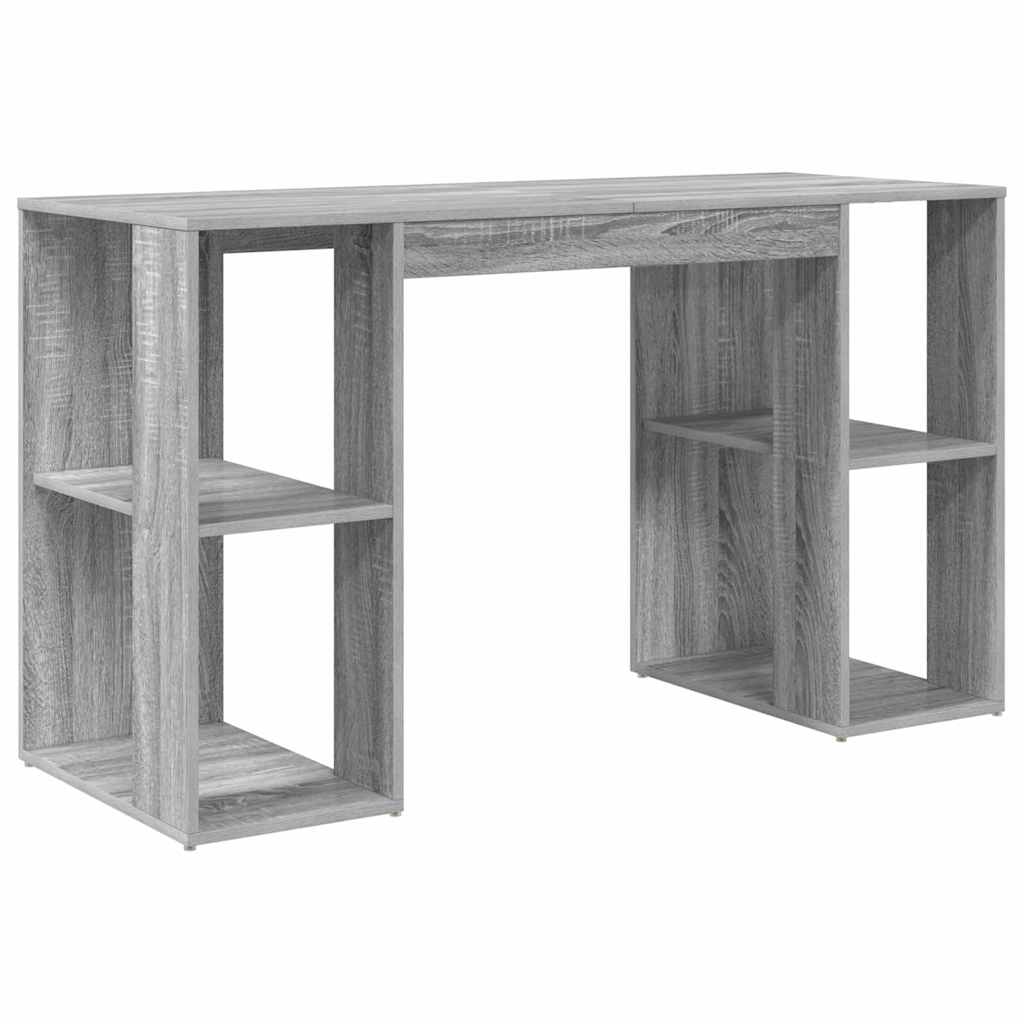 vidaXL Biurko Szary Sonoma 130 x 50,5 x 75 cm Materiał drewnopochodny