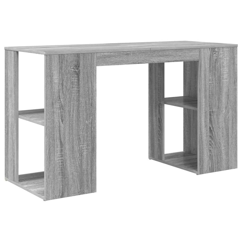 vidaXL Biurko Szary Sonoma 130 x 50,5 x 75 cm Materiał drewnopochodny