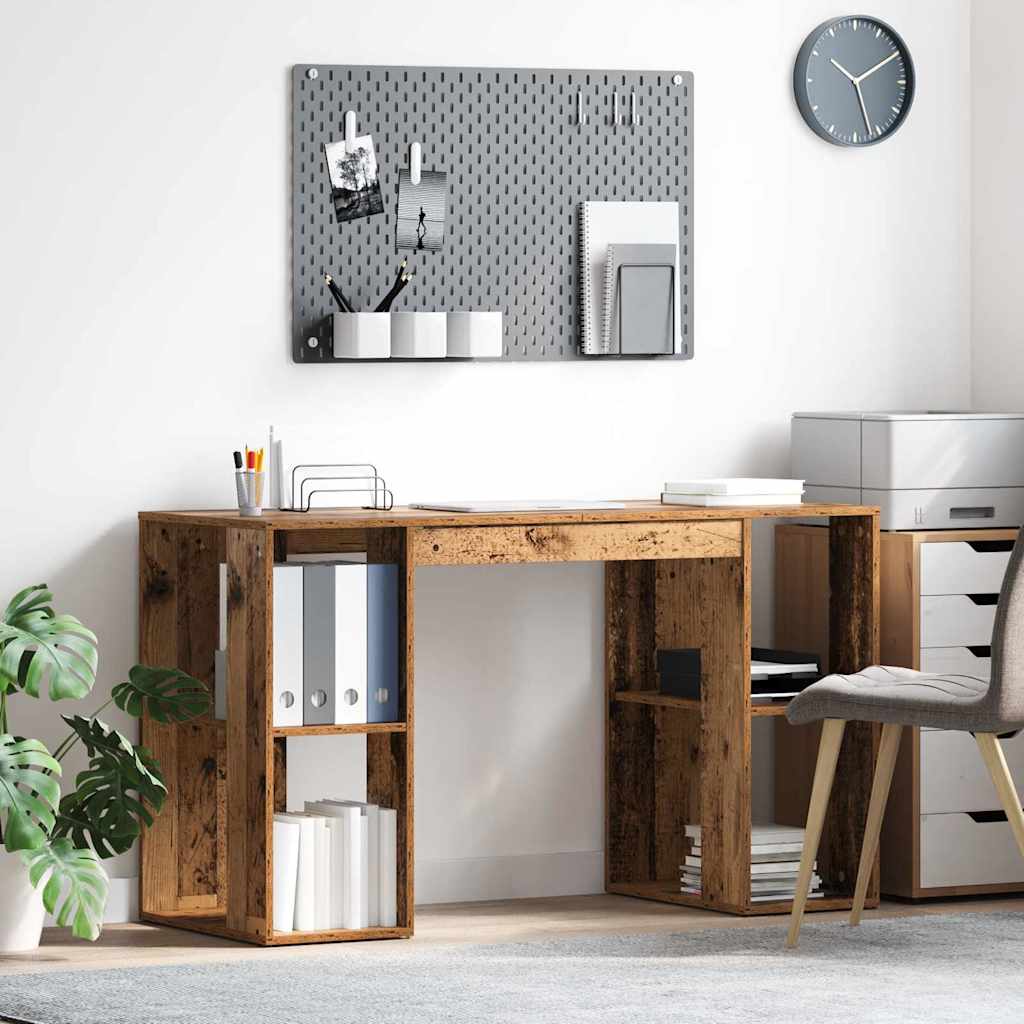 vidaXL Biurko Stare drewno 130 x 50,5 x 75 cm Materiał drewnopochodny