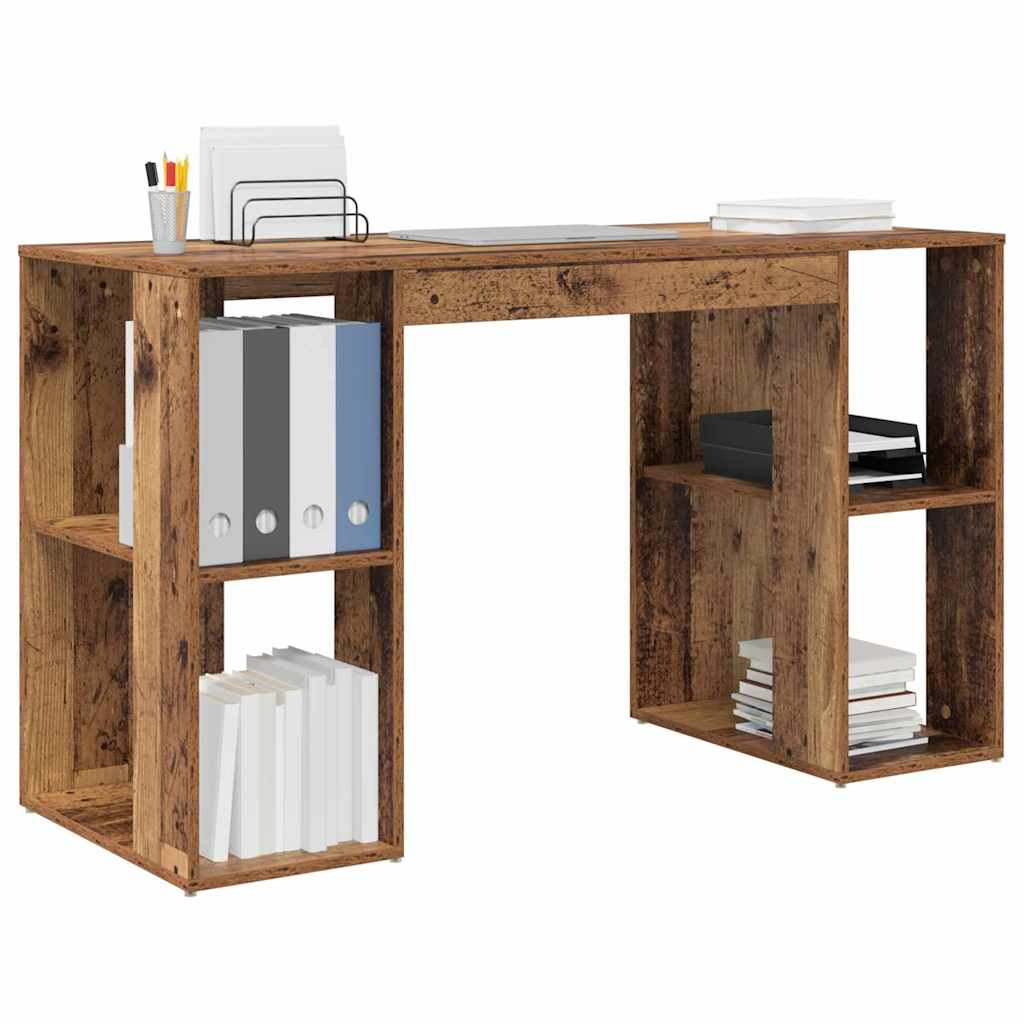 vidaXL Biurko Stare drewno 130 x 50,5 x 75 cm Materiał drewnopochodny