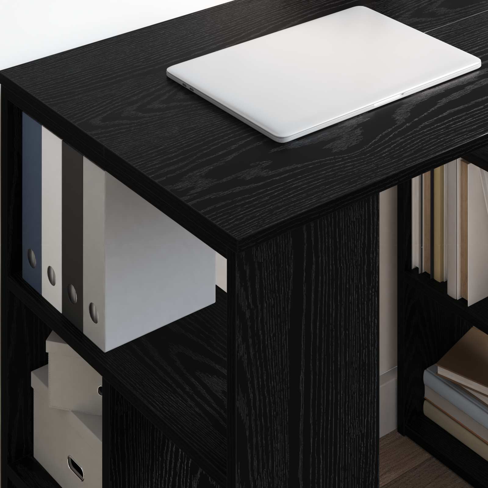 vidaXL Biurko Czarny Dąb 90 x 50 x 75 cm Materiał drewnopochodny