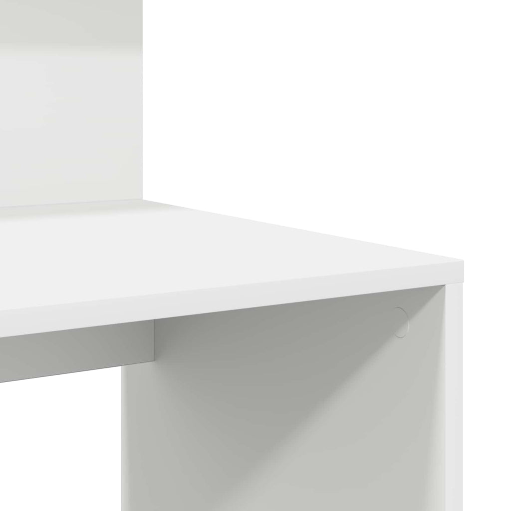 vidaXL Biurko z półką Biały 90 x 48 x 101,5 cm Materiał drewnopochodny