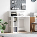 vidaXL Biurko z półką Biały 90 x 48 x 101,5 cm Materiał drewnopochodny