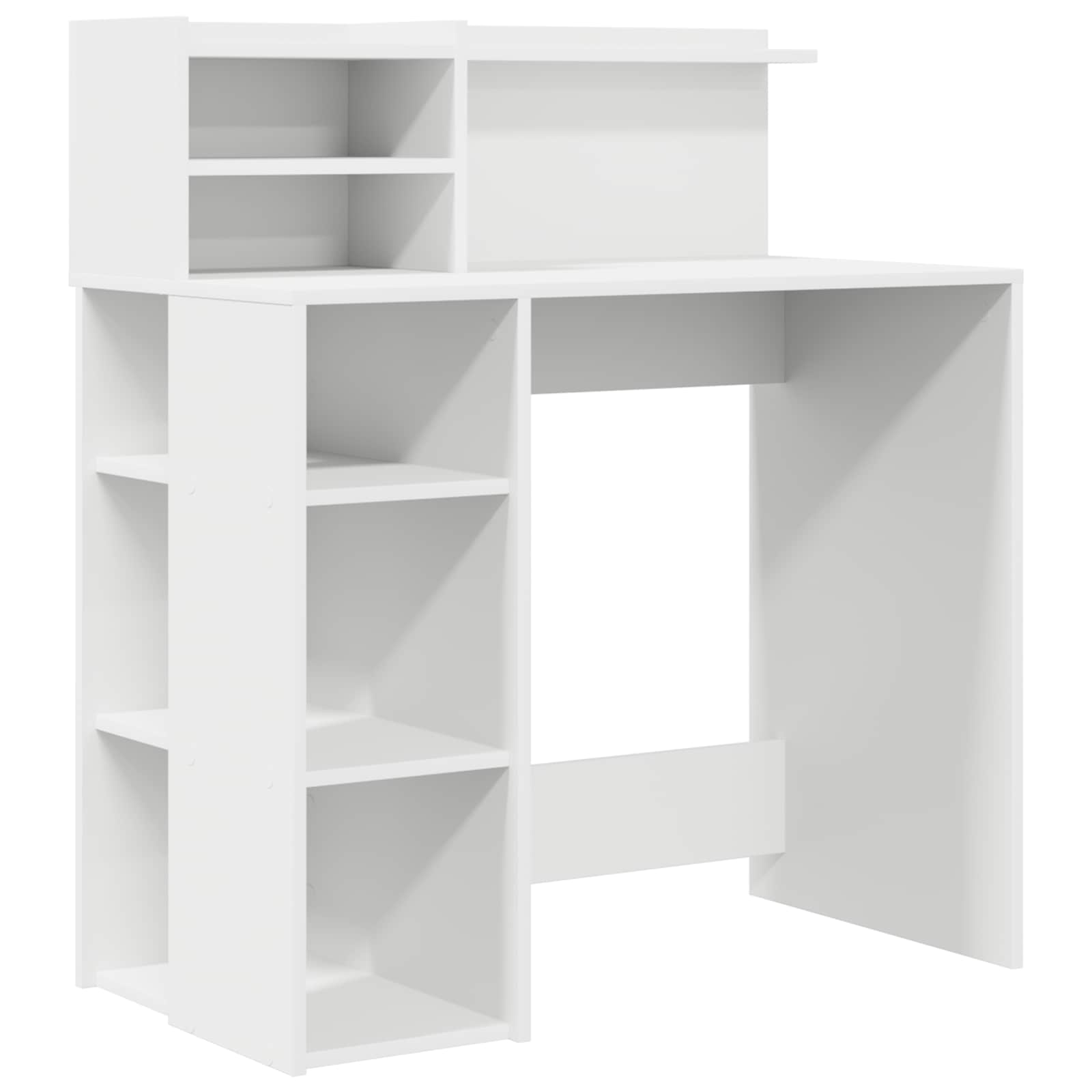 vidaXL Biurko z półką Biały 90 x 48 x 101,5 cm Materiał drewnopochodny