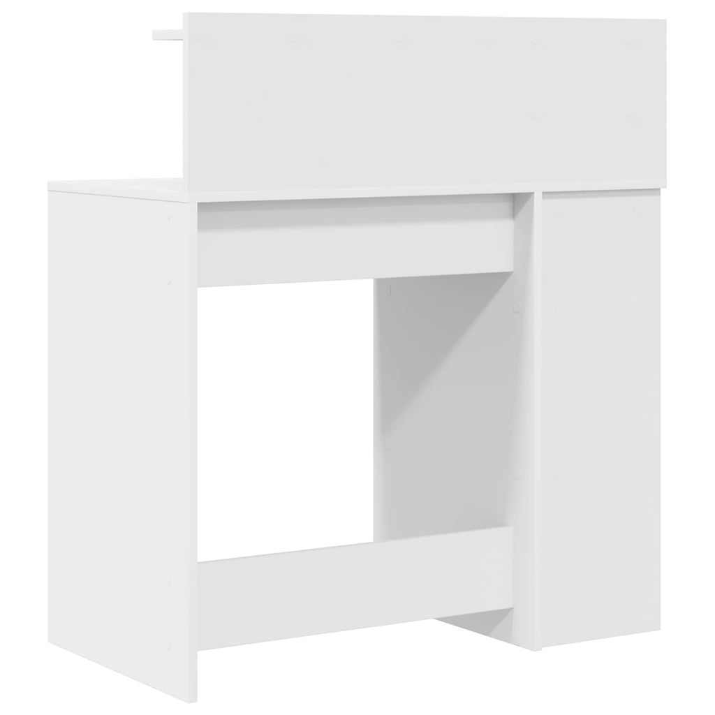 vidaXL Biurko z półką Biały 90 x 48 x 101,5 cm Materiał drewnopochodny