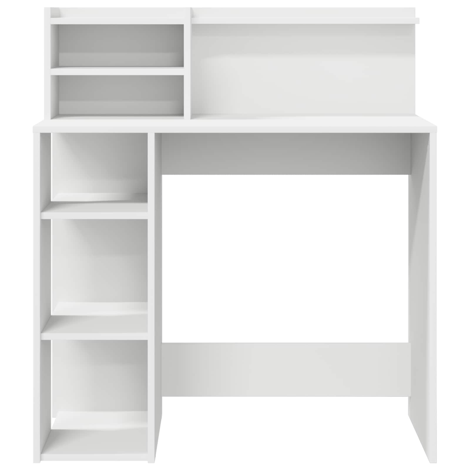 vidaXL Biurko z półką Biały 90 x 48 x 101,5 cm Materiał drewnopochodny