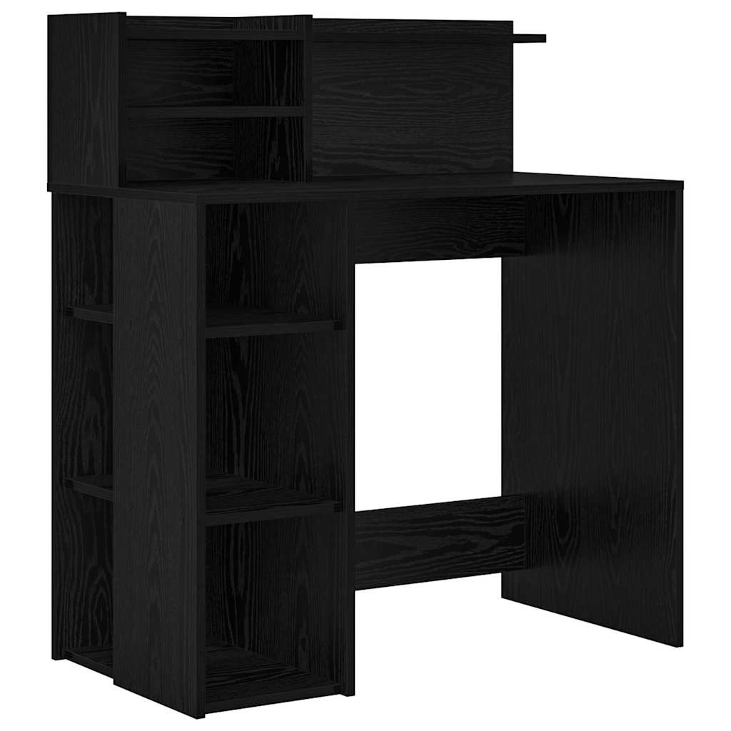 vidaXL Biurko Czarny Dąb 90 x 48 x 101,5 cm Materiał drewnopochodny