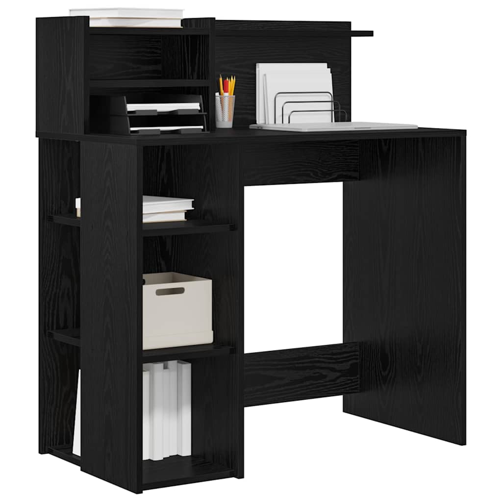 vidaXL Biurko Czarny Dąb 90 x 48 x 101,5 cm Materiał drewnopochodny
