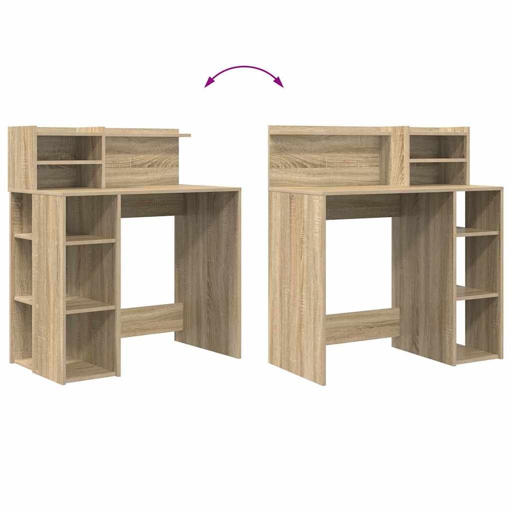 vidaXL Biurko Dąb Sonoma 90 x 48 x 101,5 cm Materiał drewnopochodny