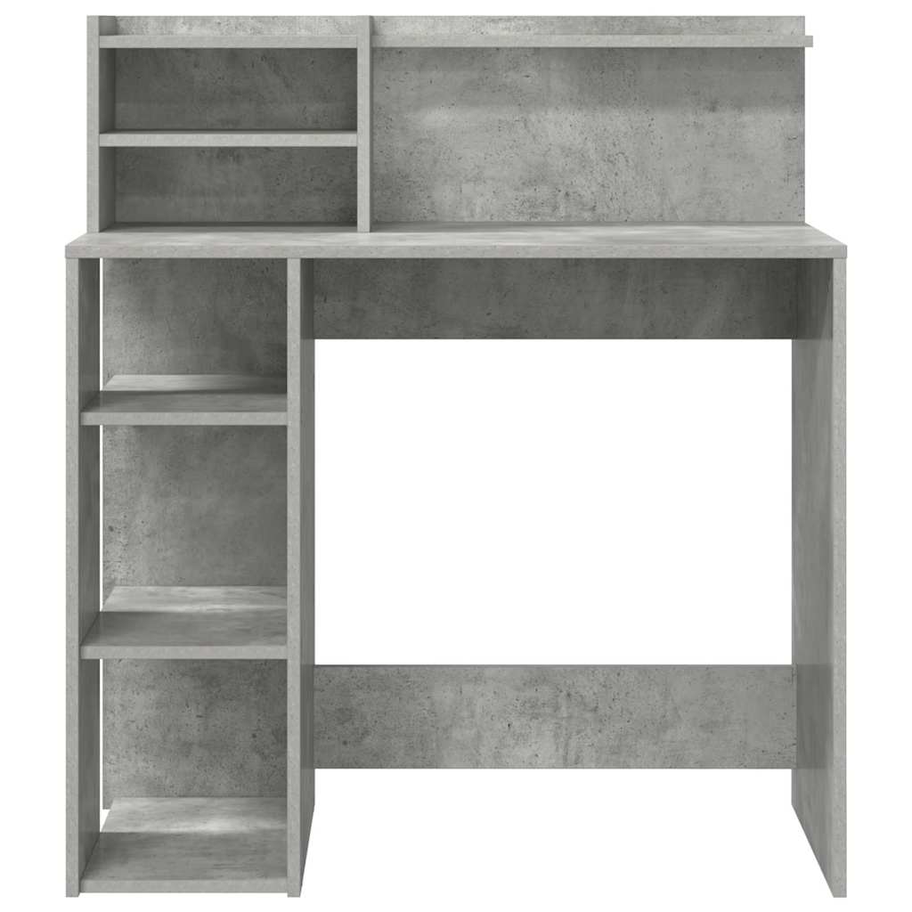 vidaXL Biurko z półką Betonowy szary 90 x 48 x 101,5 cm