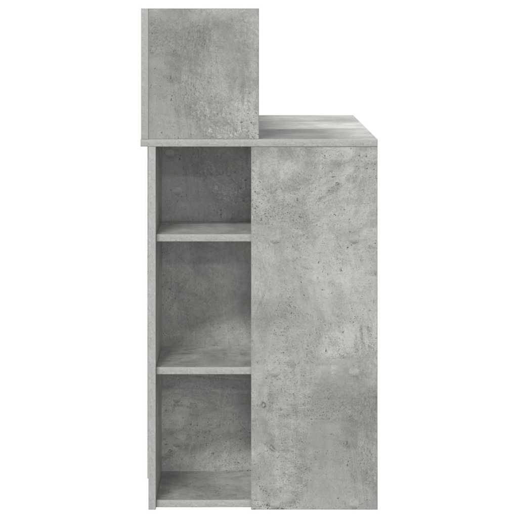 vidaXL Biurko z półką Betonowy szary 90 x 48 x 101,5 cm