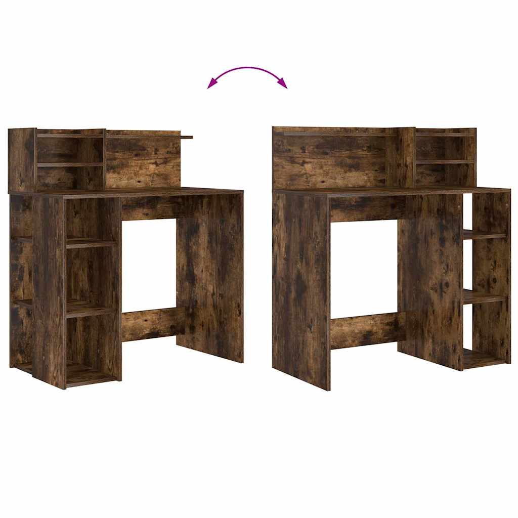 vidaXL Biurko Dąb wędzony 90 x 48 x 101,5 cm Materiał drewnopochodny