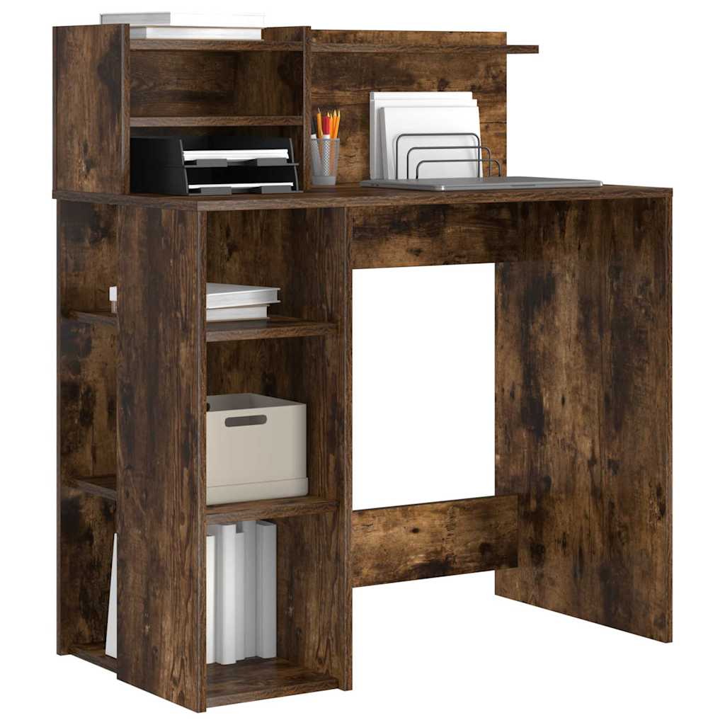 vidaXL Biurko Dąb wędzony 90 x 48 x 101,5 cm Materiał drewnopochodny