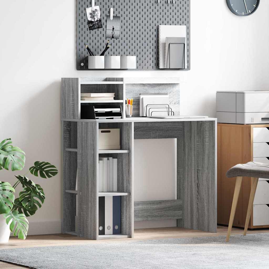 vidaXL Biurko Szary Sonoma 90 x 48 x 101,5 cm Materiał drewnopochodny